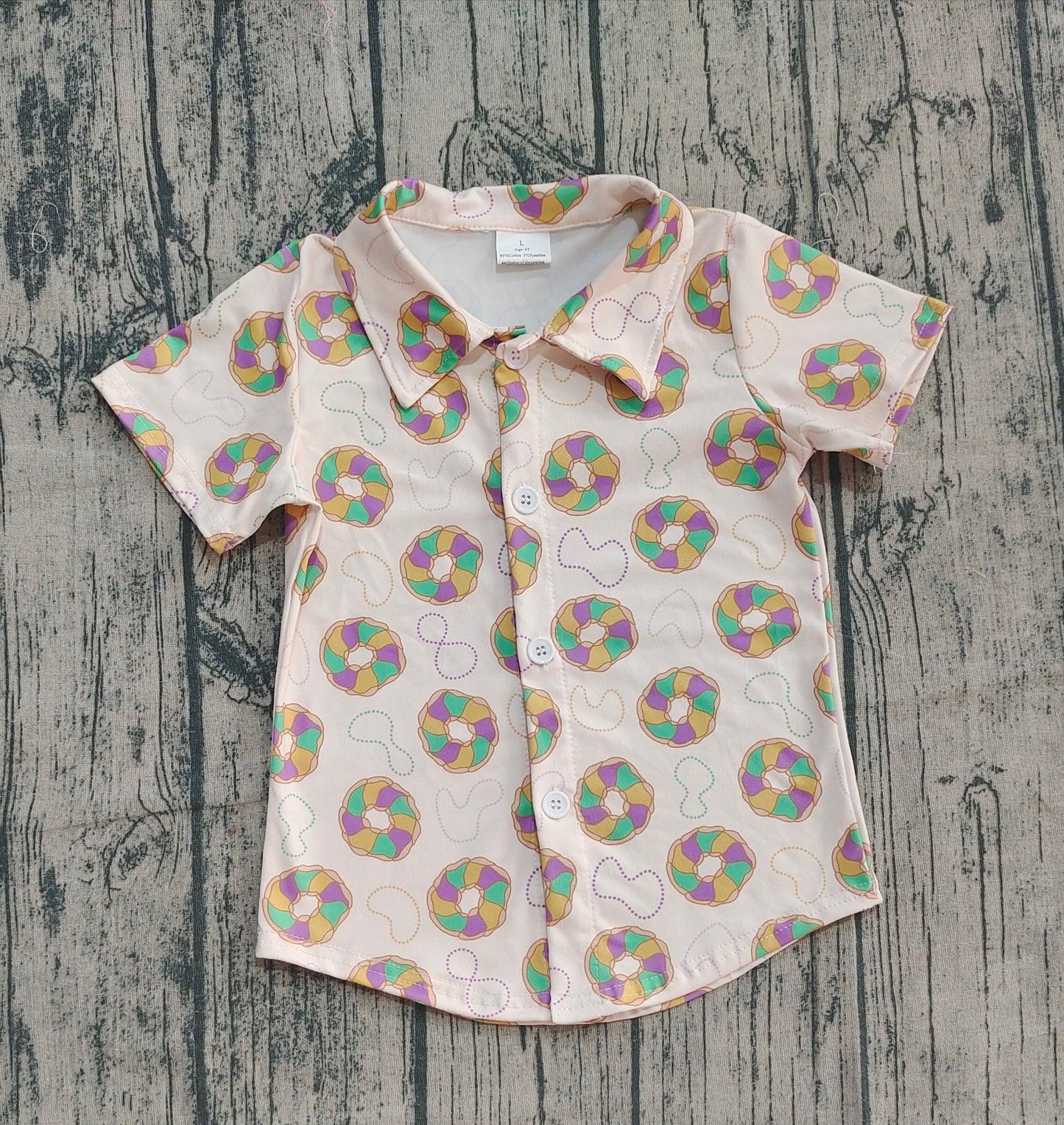 BT1372 Mardi Gras Polo Short Sleeve Boys Top 202510 RTS