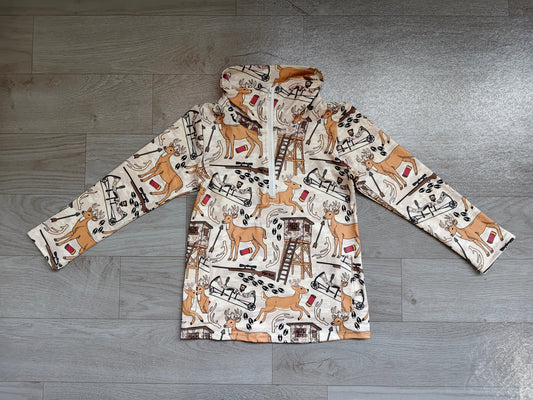 NO MOQ preorder BT1397 Deer Hunting Zip up Collar Long Sleeve Boys Top 202607