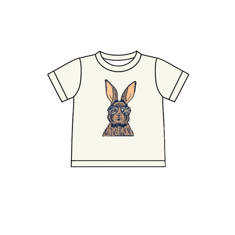 MOQ 5 preorder BT1414 Easter Bunny Short Sleeve Boys Top 202510
