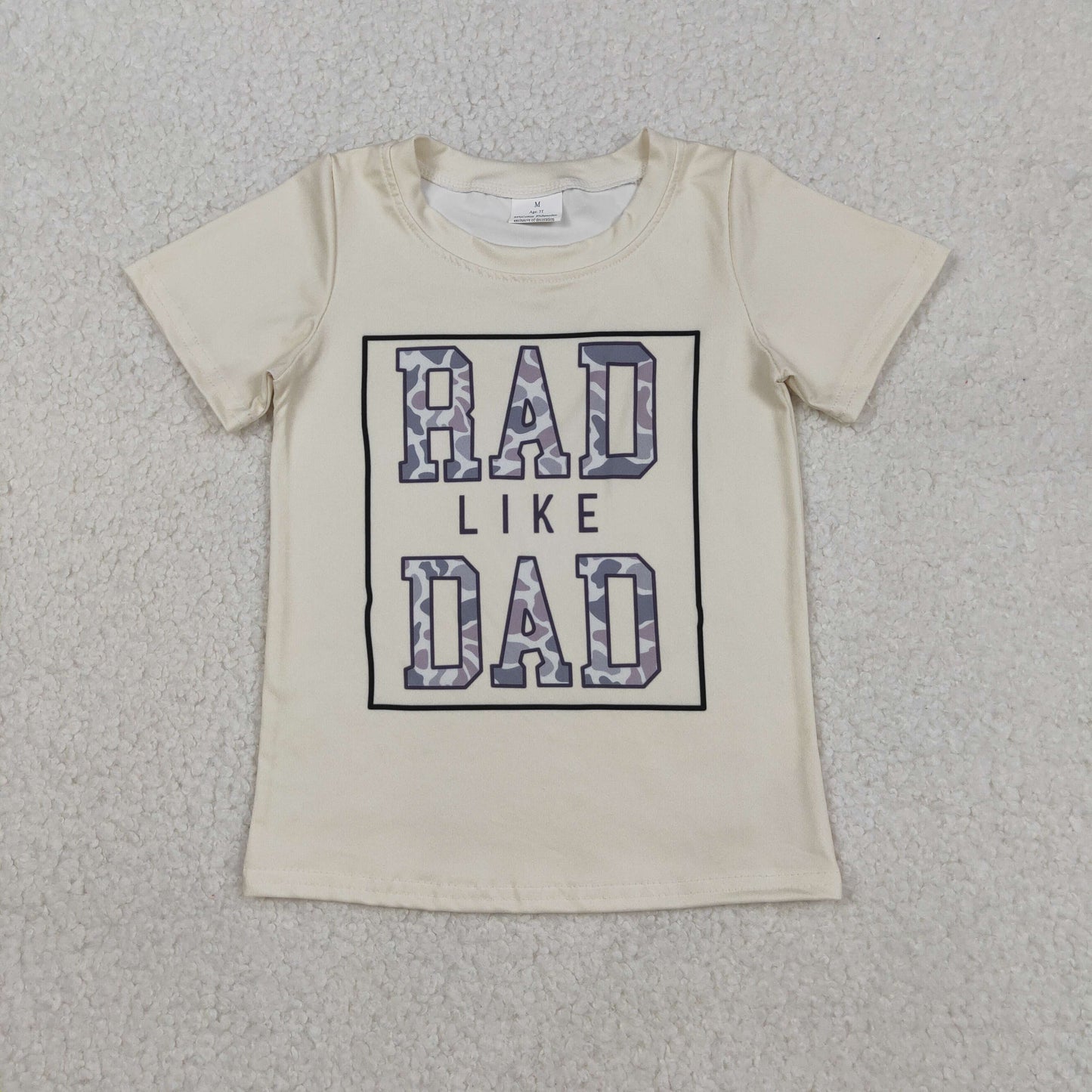 BT1416 Rad Like Dad Camouflage Letter Short Sleeve Boys Top 202511 RTS