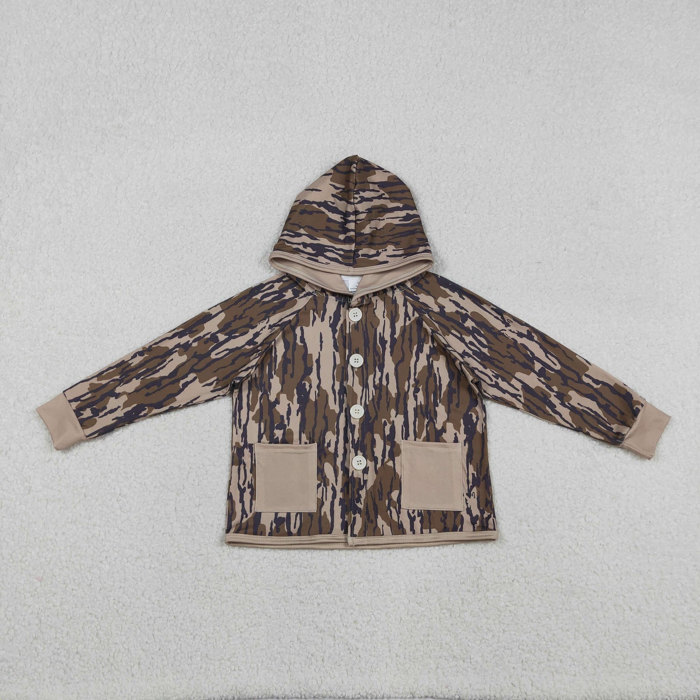 BT1441 Army Green Camouflage Pocket Hooded Long Sleeve Boys Top 202512 RTS