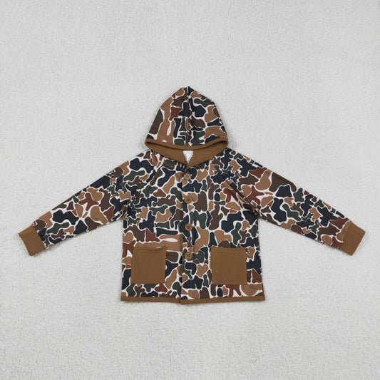 BT1442 Brown Green Camouflage Pocket Hooded Long Sleeve Boys Top 202512 RTS