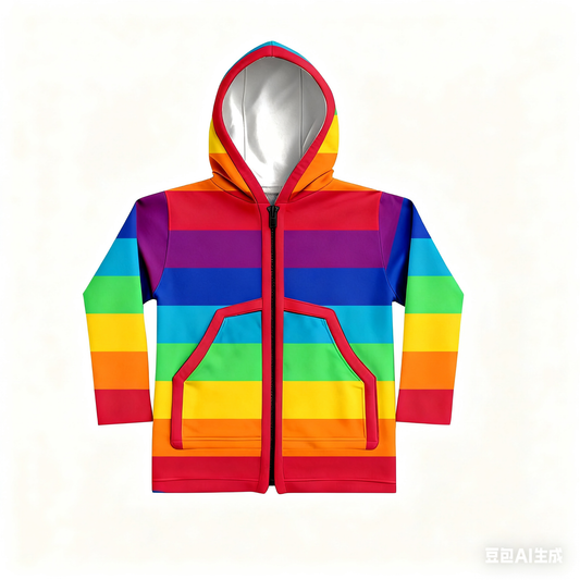 MOQ 5 preorder BT1468 Colored Stripe Hooded Zipper Long Sleeve Boys Top 202510