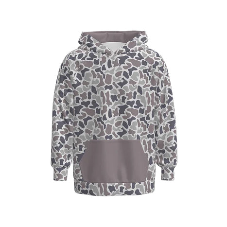 MOQ 5 Preorder BT1471 Adult Male Gray Brown Pocket Camouflage Hooded Long Sleeve Top 202510