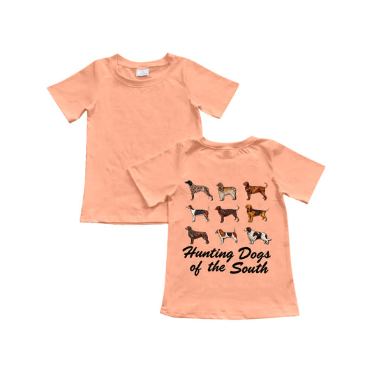 MOQ 5 preorder BT1481 Hunting Dog Orange Short Sleeve Boys Top 202510