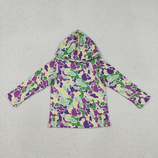 BT1507 Mardi Gras Camouflage Hooded Long Sleeve Boys Top 202512 RTS