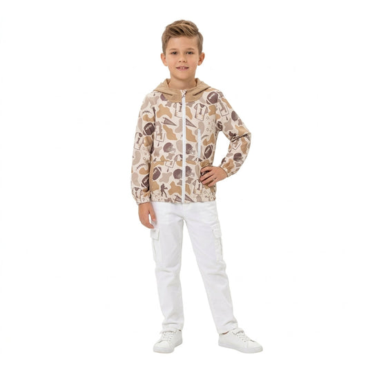 BT1570 Football Camo Hoodie Kids Girls Coat