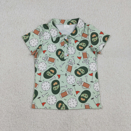 BT1586 Golf Green Polo Short Sleeve Boys Top 202512 RTS