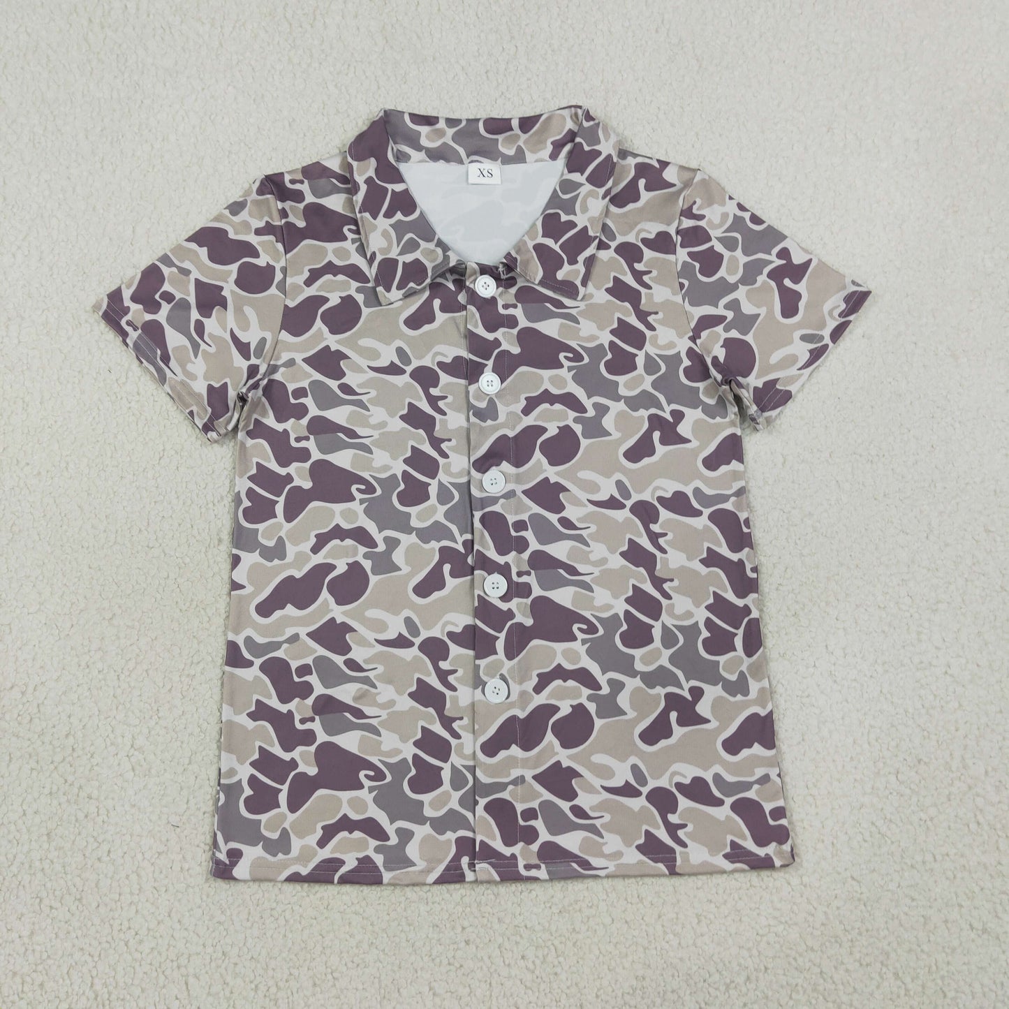 BT1607 Adult Male Gray Green Camouflage Buttons Short Sleeve Top 202608 RTS