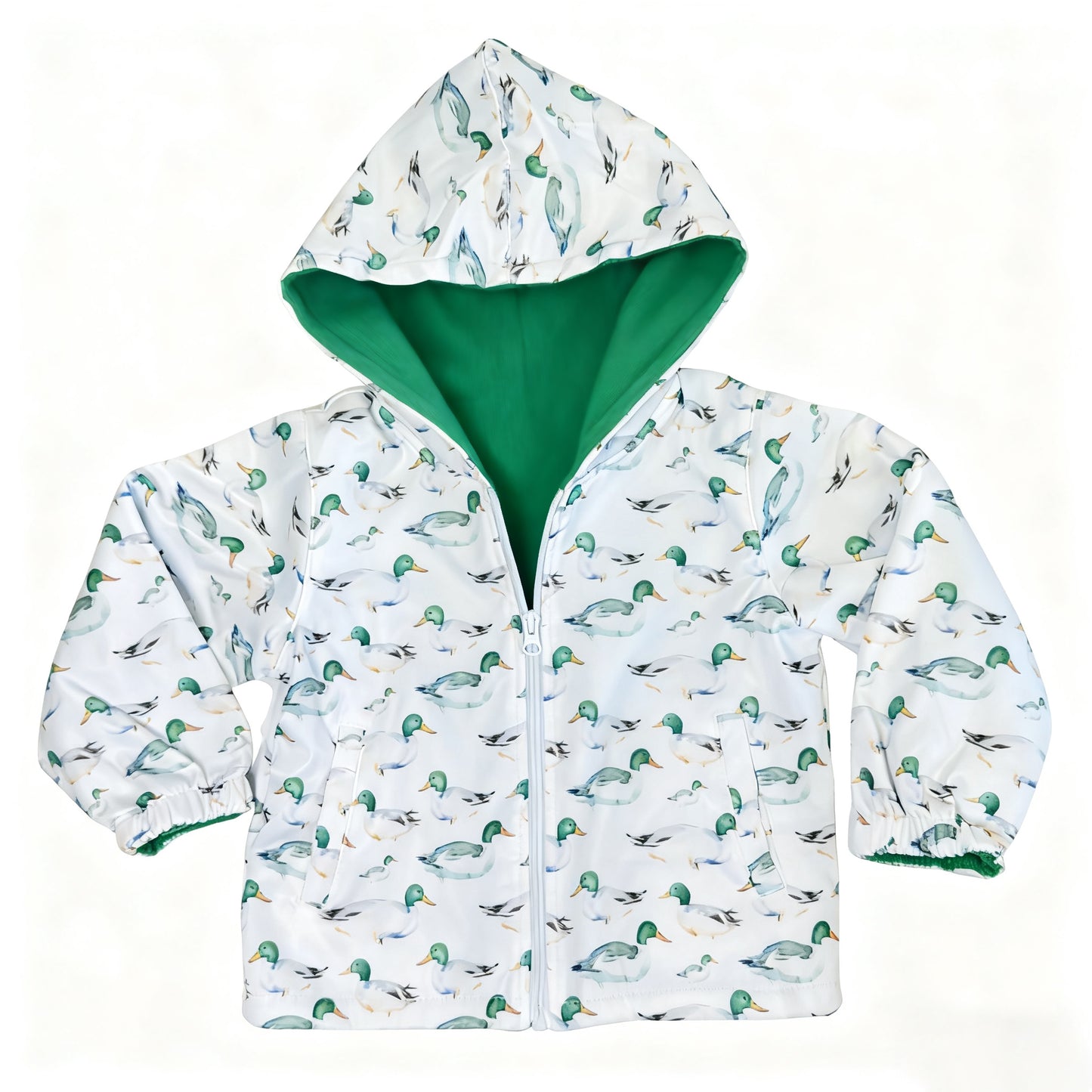 MOQ 5 PCS preorder BT1641 Duck Green Lined Zipper Hooded Long Sleeve Boys Top 202512