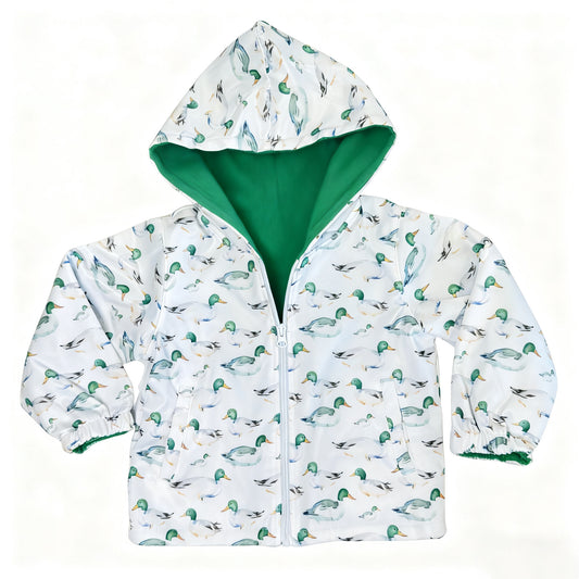 MOQ 5 PCS preorder BT1641 Duck Green Lined Zipper Hooded Long Sleeve Boys Top 202512