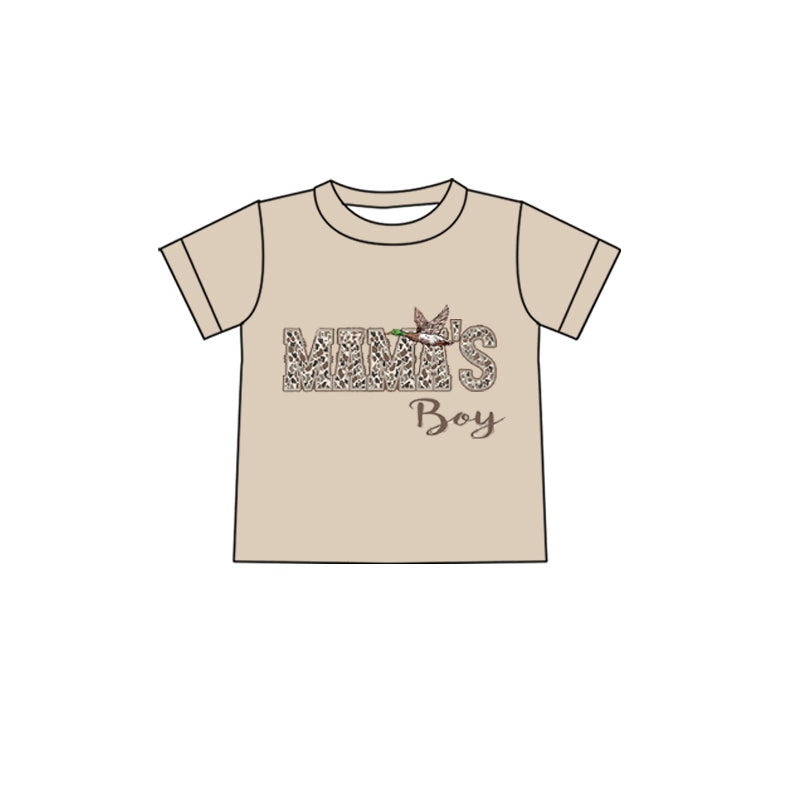MOQ 5 PCS preorder BT1655 MAMA'S BOY Camouflage Duck Khaki Short Sleeve Boys Top 202512