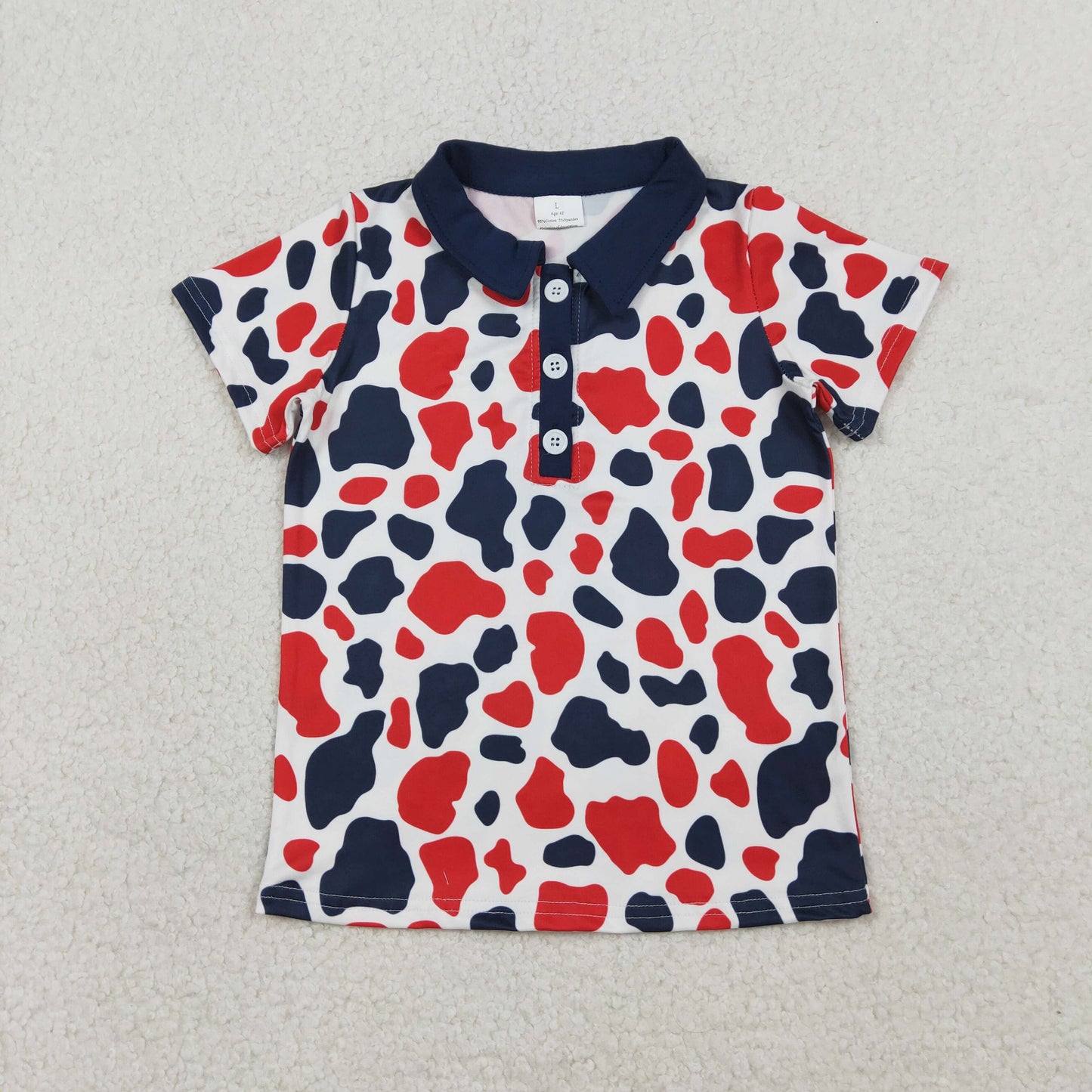 BT1657 Camouflage Navy Polo Short Sleeve Boys Top 202601 RTS