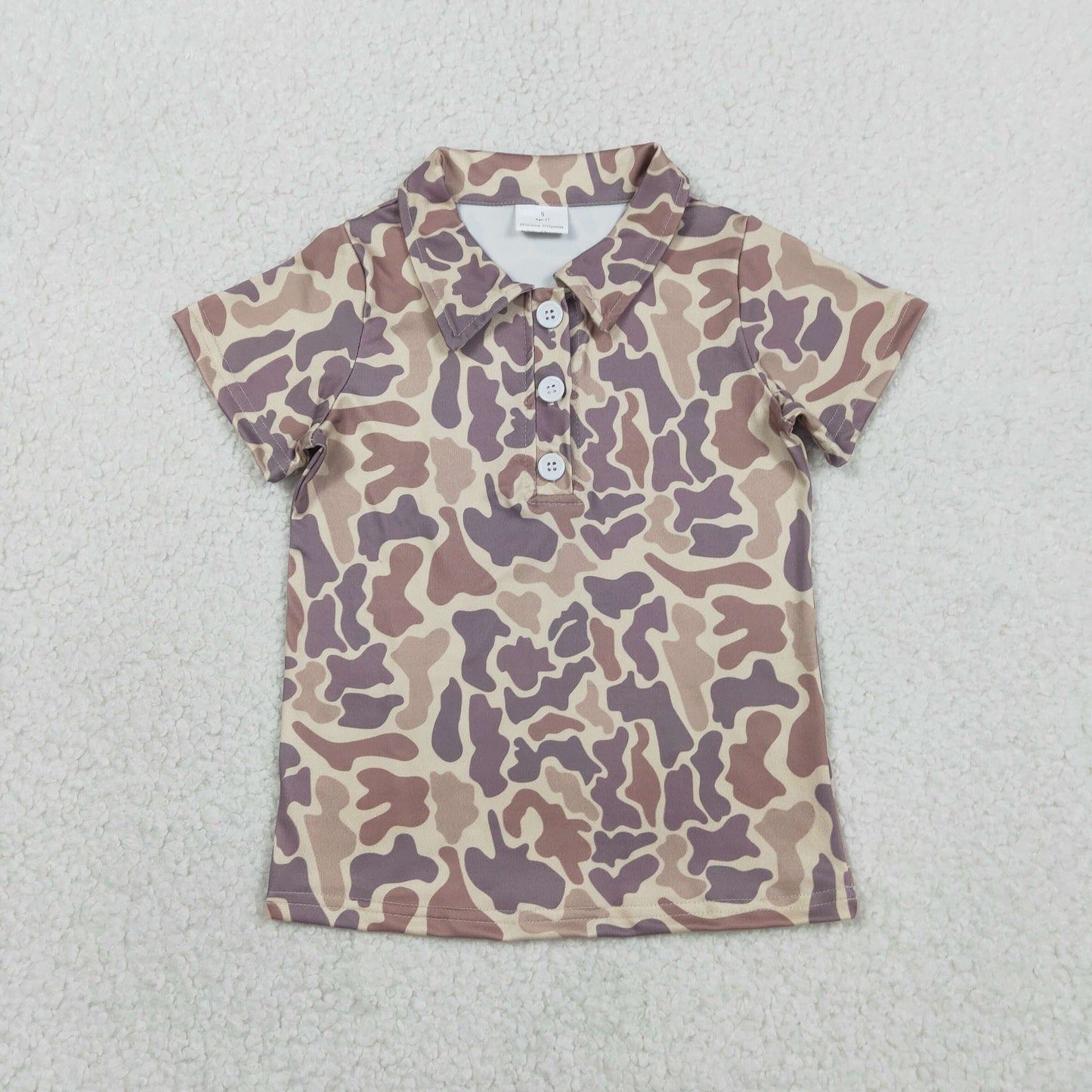 BT1701 Light Browen Camouflage Polo Short Sleeve Boys Top 202602 RTS