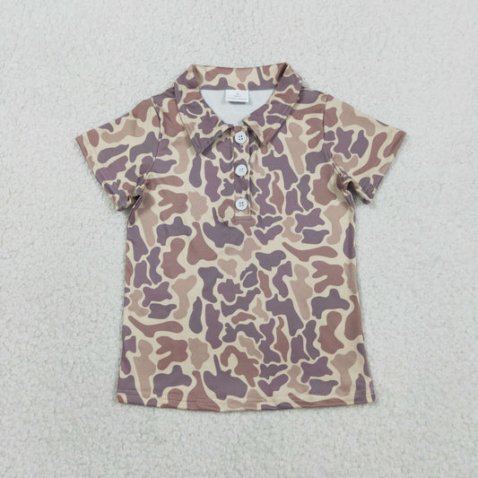 BT1701 Light Browen Camouflage Polo Short Sleeve Boys Top 202602 RTS