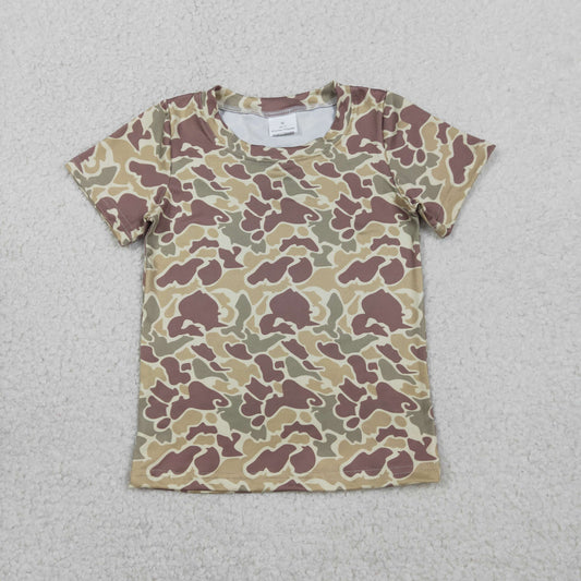 BT1713 Light Brown Green Camouflage Short Sleeve Boys Top 202602 RTS