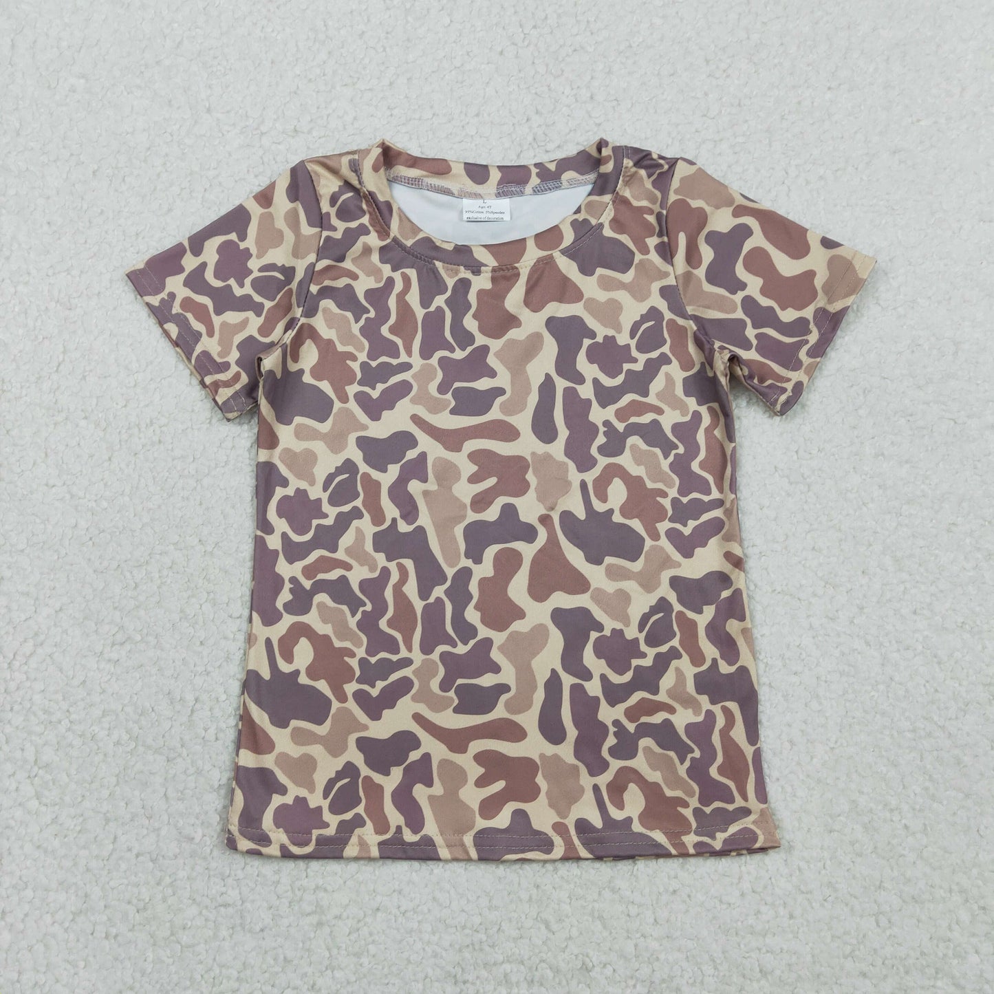 BT1714 Brown Camouflage Short Sleeve Boys Top 202602 RTS