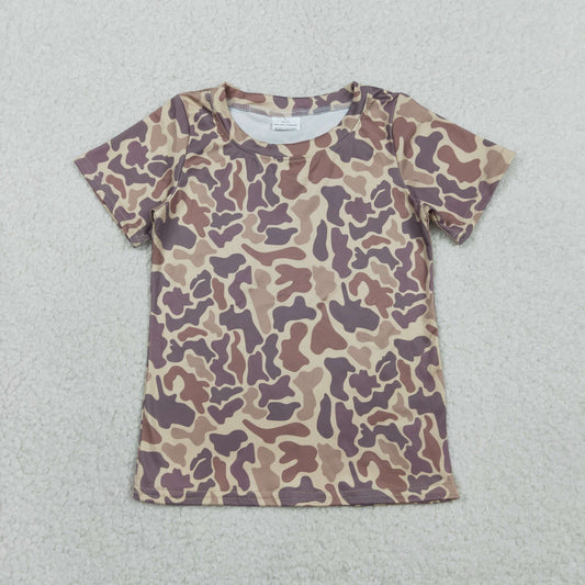 BT1714 Brown Camouflage Short Sleeve Boys Top 202602 RTS