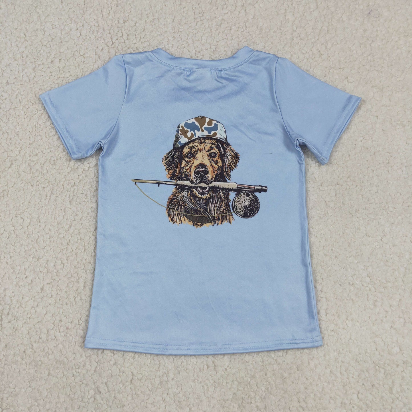 BT1761 Puppy Hunting Blue Short Sleeve Boys Top 202605 RTS