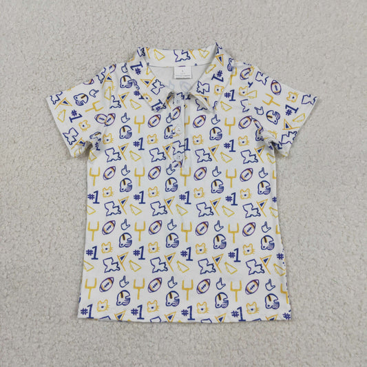 BT1763 GO TEAM Helmet Gesture White Polo Short Sleeve Boys Top 202605 RTS
