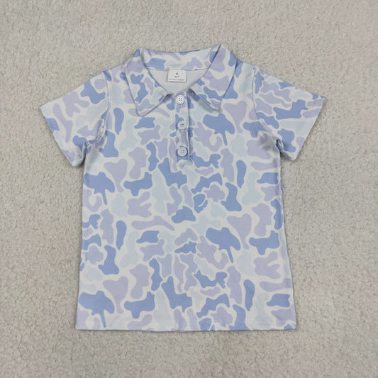 BT1766 Light Blue Camouflage Polo Short Sleeve Boys Top 202605 RTS