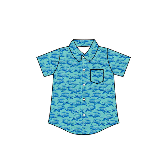 MOQ 5 PCS preorder BT1780 Crocodile Blue Green Buttons Polo Short Sleeve Boys Top 202604