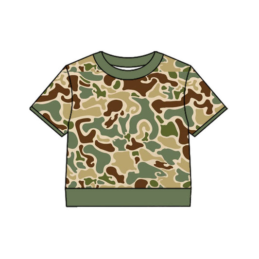 MOQ 5 PCS preorder BT1797 Green Camouflage Short Sleeve Boys Top 202604