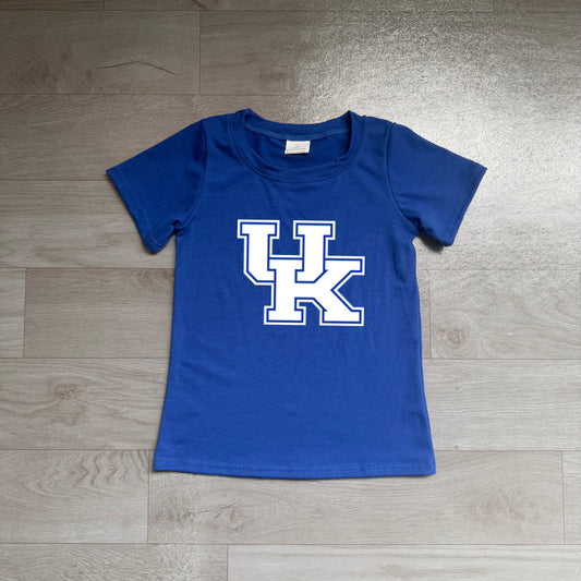 NO MOQ preorder BT1882 Offset Printing GO TEAM UK Blue Short Sleeve Boys Top 202607