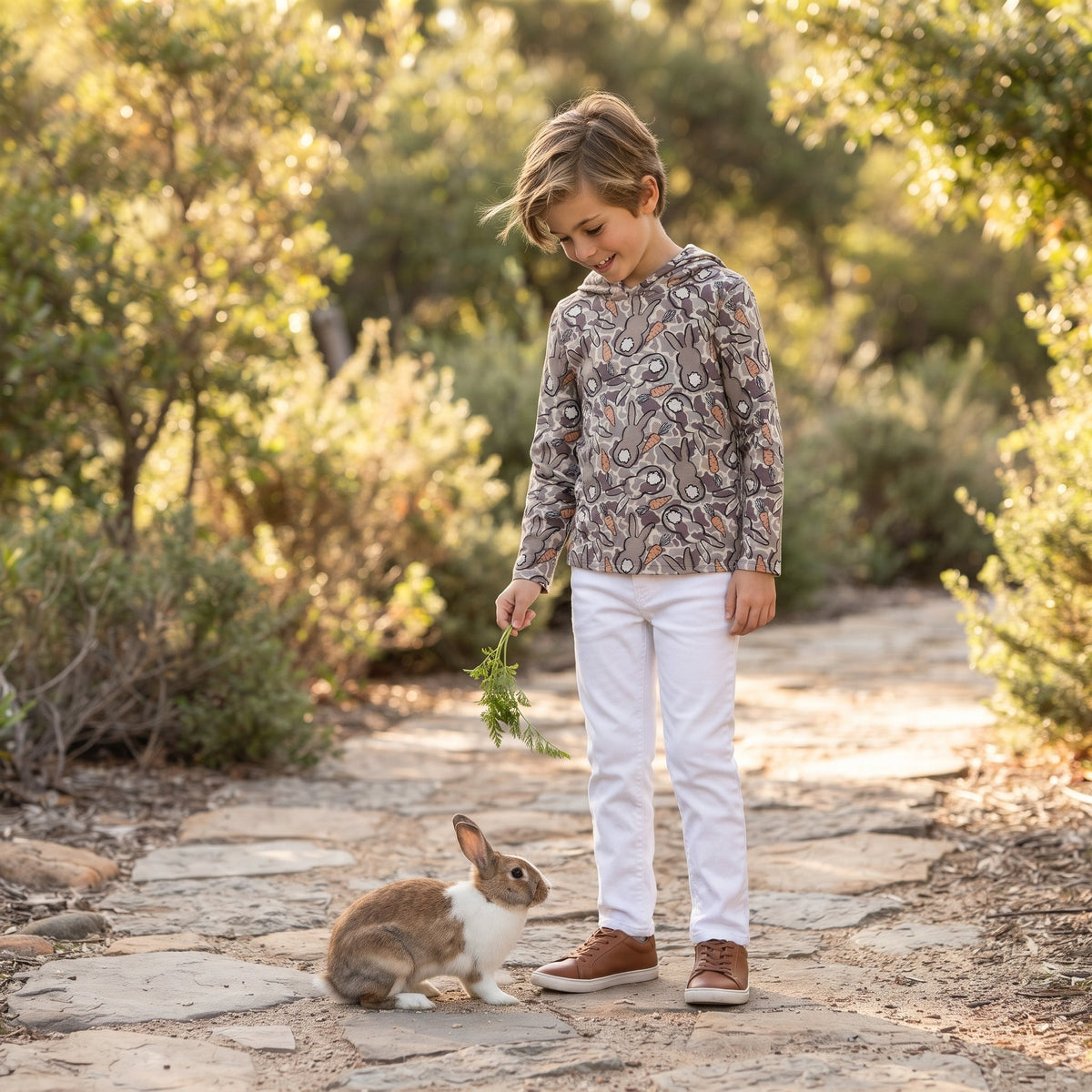 BT1965 Easter Bunny Camo Kids Boys Hoodie Pullover
