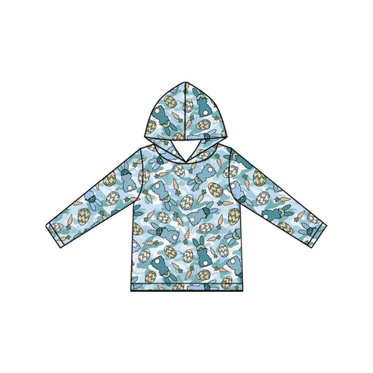 Preorder MOQ 5 pcs BT1966 Easter Bunny Camo Blue Kids Boys Hoodie Pullover 202609