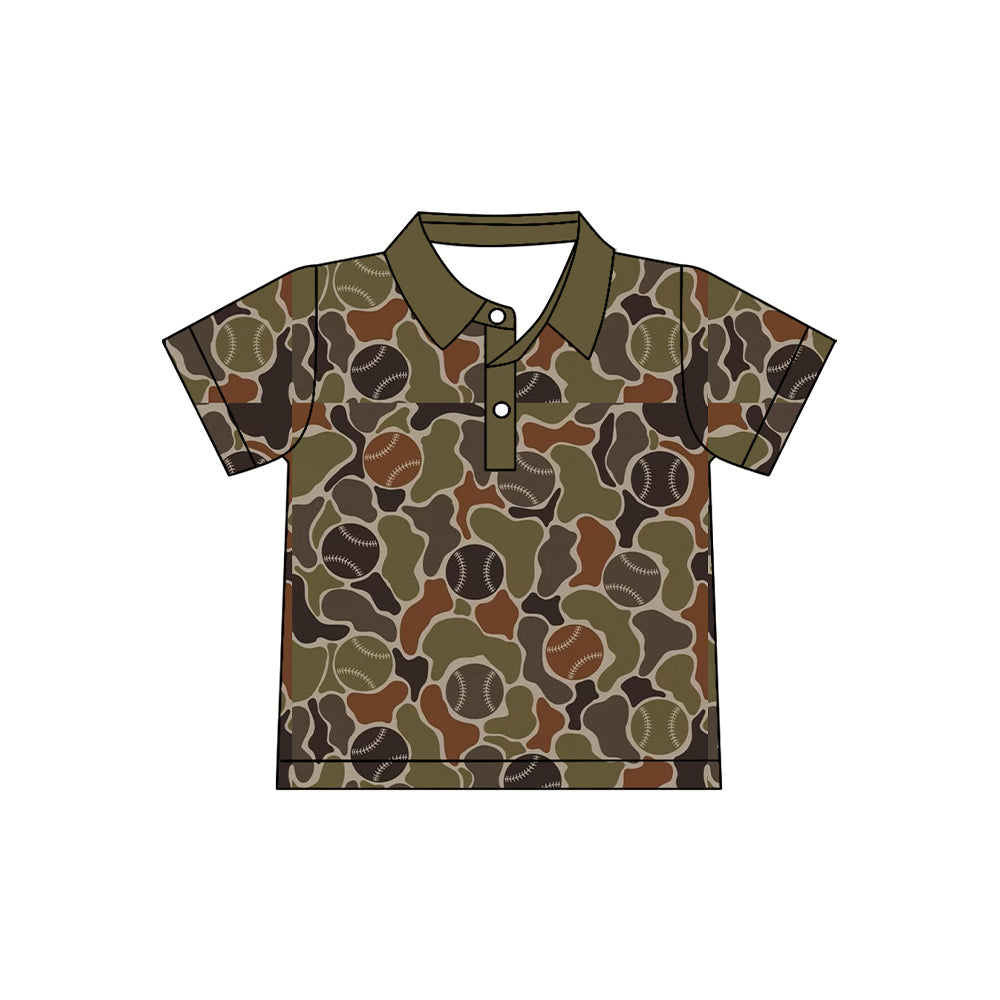Preorder MOQ 5 pcs Each Style Hunting Camo Baseball Print Kids Matching Clothes
