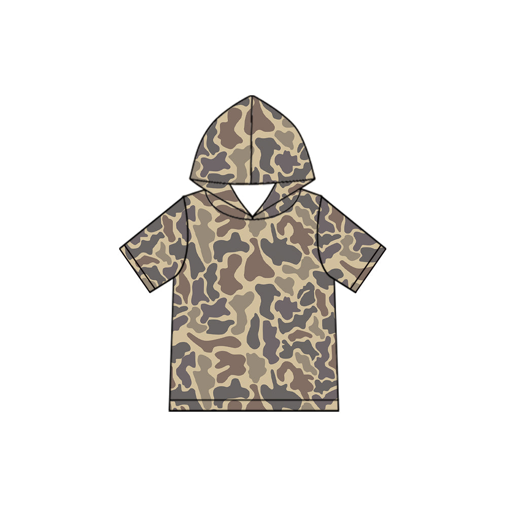 Preorder MOQ 5 pcs Each Style Hunting Camo Hoodie Pullover Shirt Kids Matching Clothes