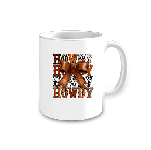 NO SHIPPING preorder CU0003 Howdy Brown Bow White Cup Can DIY Cup 3.1*3.7 inches 202505