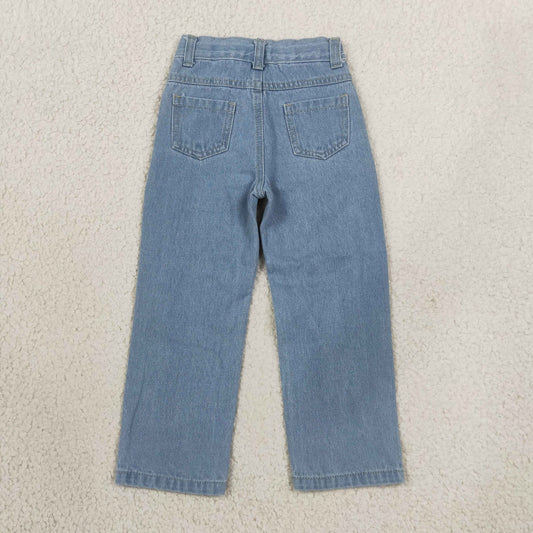 D4-16 Fashion Ripped Hole Jeans Denim Flared Pants Boy And Girl