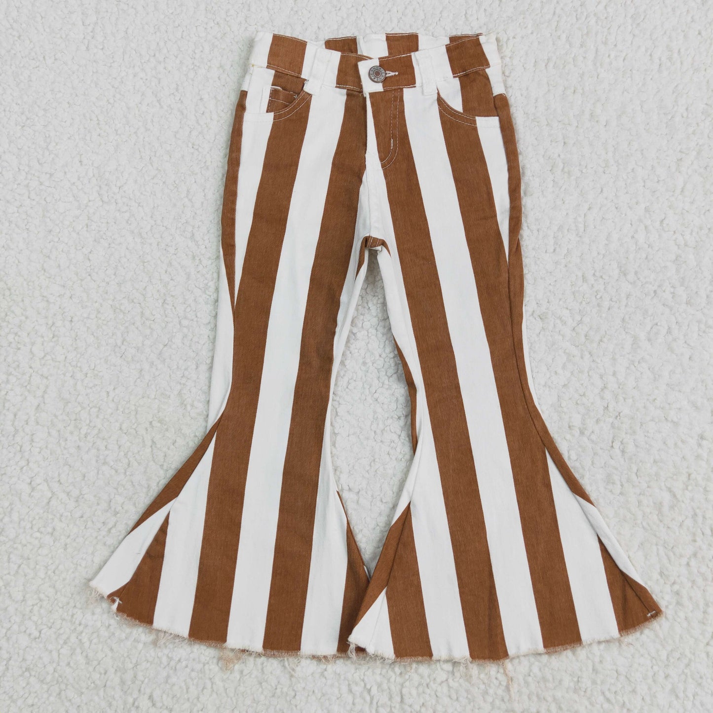 New E5-24 Striped Girls Bell Pants Denim Jeans 202505 RTS