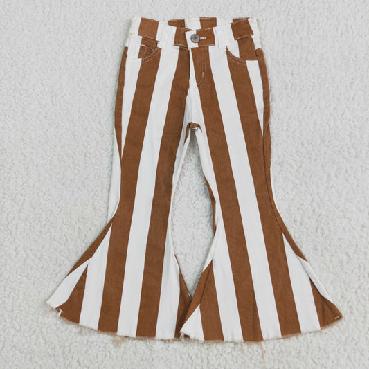 New E5-24 Striped Girls Bell Pants Denim Jeans 202505 RTS