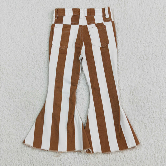 New E5-24 Striped Girls Bell Pants Denim Jeans 202505 RTS
