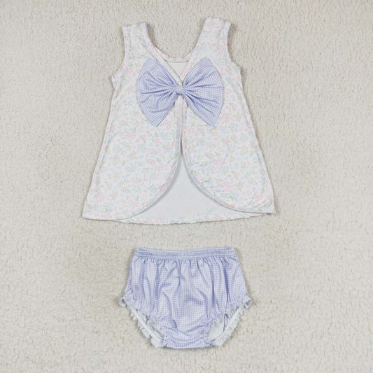 GBO0325 Floral Bow Open Back Sleeveless Top with Bummies Girls Sets RTS 202509