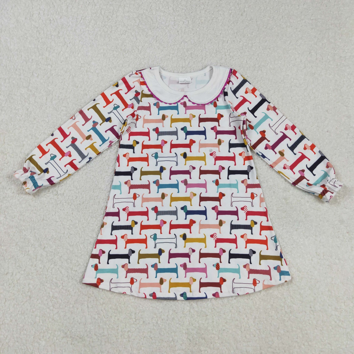 GLD0471 Christmas Puppy Doll Collar Long Sleeve Dresses for Girls 202508 RTS