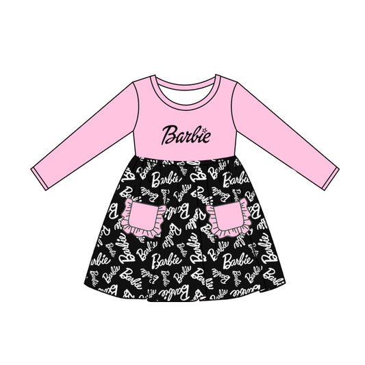 Preorder GLD0537 Cartoon Princess Rainbow Brown lace long-sleeved dress