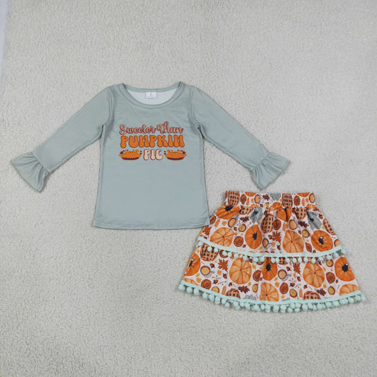 GLD0763 Pumpkin Pie Girls Skirt Set