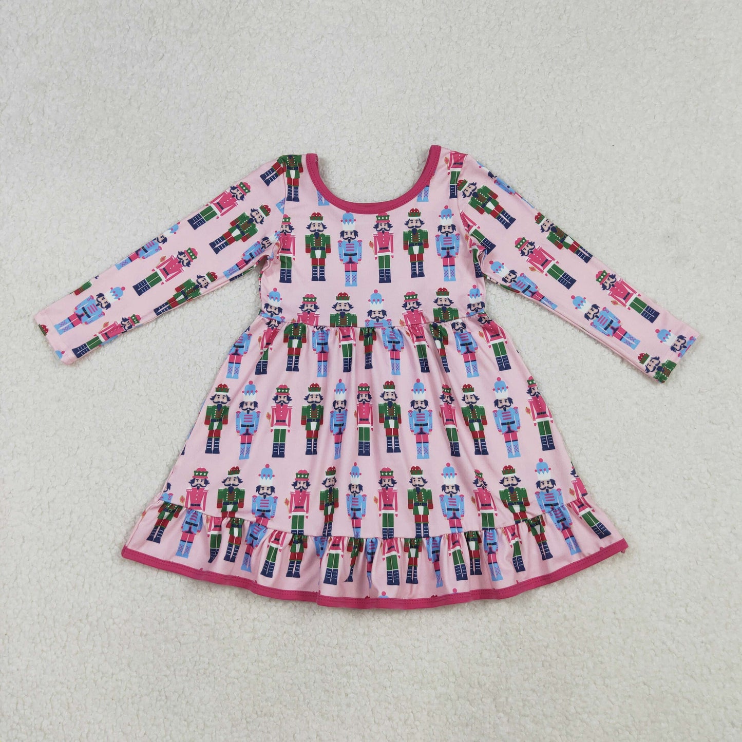 GLD1280 Christmas Nutcracker Pink Long Sleeve Dresses for Girls 202509 RTS