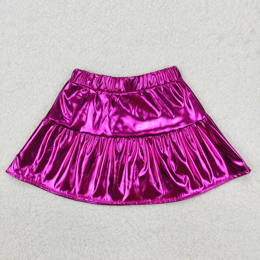GLK0039 pure purple leather skirt girls boutique outfit 202503 RTS