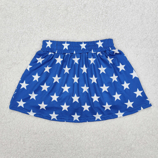 GLK0051 4th of July Star Striped Blue Red skirts Shorts Girls Boutique Outfit 202503 RTS