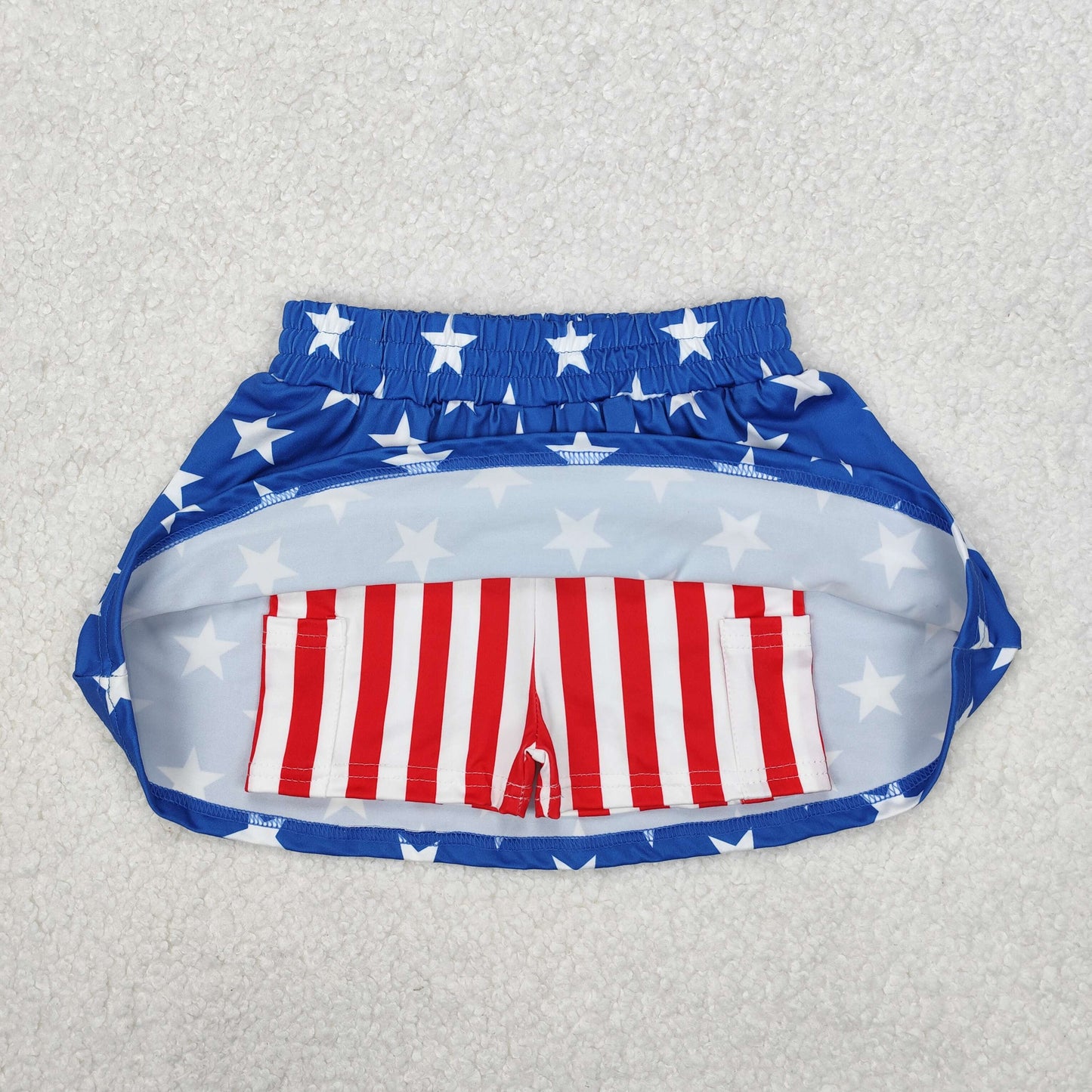 GLK0051 4th of July Star Striped Blue Red skirts Shorts Girls Boutique Outfit 202503 RTS