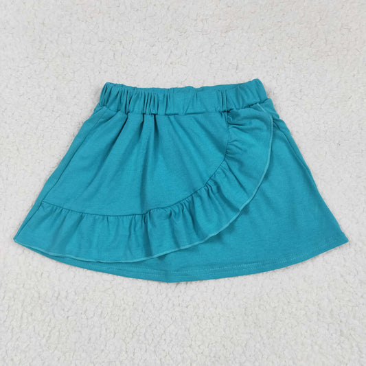 GLK0060 Pure Mint Green Ruffled skirt shorts girls boutique outfit 202505 RTS