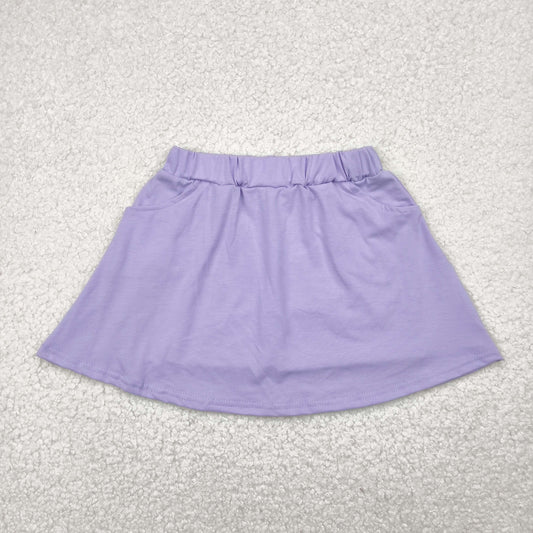 GLK0067 Pure Purple Cotton skirt shorts girls boutique outfit 202504 RTS