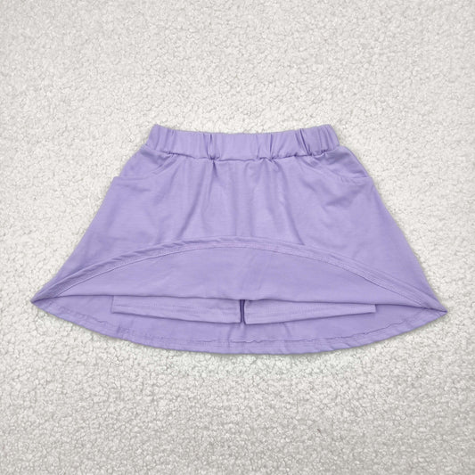 GLK0067 Pure Purple Cotton skirt shorts girls boutique outfit 202504 RTS