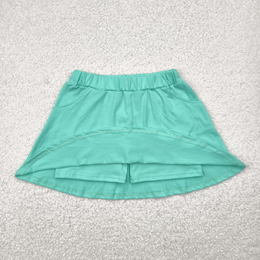 GLK0069 Pure Green Cotton skirt shorts girls boutique outfit 202504 RTS