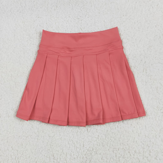 GLK0080 Pure Pink Yoga Pleated Skirts for Girls 202506 RTS